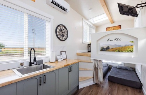 Apple Valley House | Zion Adventure Tiny Home Cozy Fireplace Deck