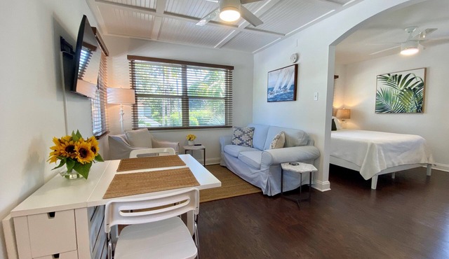 1/1 steps from downtown w/bikes. clean & comfortable