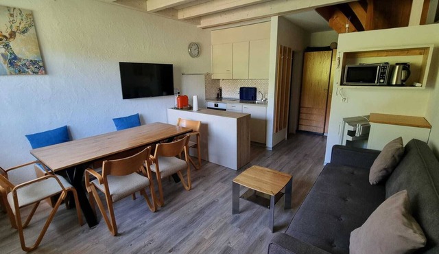 1.5 room apartment for 1 - 6 people with a view of the village of Savognin