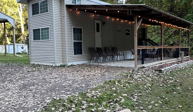 1 bedroom, 2 loft Park Model in campground in Marquette, Iowa.