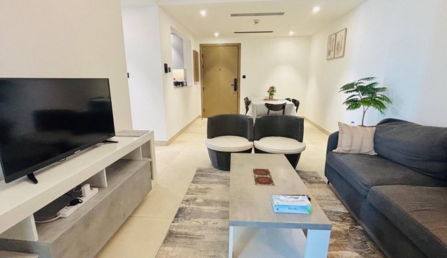 1-bedroom apartment with AC in vibrant Dubai
