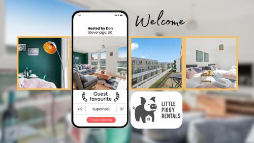 1 Bedroom Penthouse Apartment By Littlepiggyrentals Short Lets & Serviced Accommodation Stevenage With Balcony & Fast WiFi