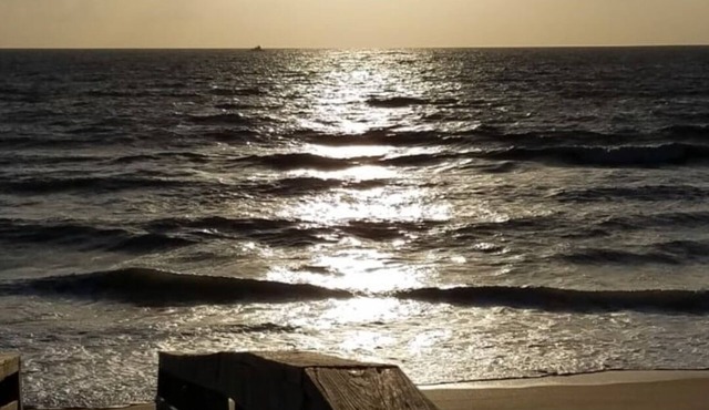 1 block from the beach . Ocean view cozy beach house . Backyard with fire pit .