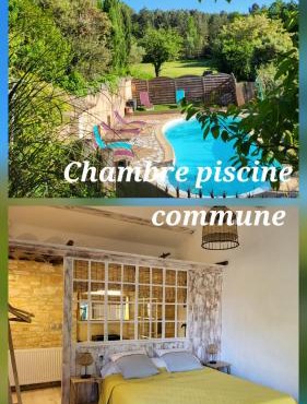 1 Chambre piscine commune et 1 Gite piscine privée La Sauvasse