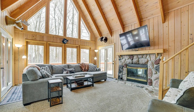 < 1 Mi to Nubs Nob Ski: Cabin w/Sauna & Deck!
