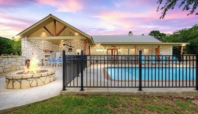1-story home with pool, huge outdoor gathering space, less than 5-minute drive to THE Frio River