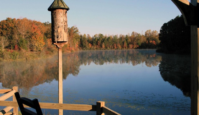 10 minutes from VIR. Great bass fishing! Rustic cottage on large private pond.