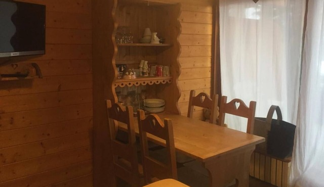 100m from resort center, 1st floor, view ski slopes/mountain, terrace, ski locker, 20m²