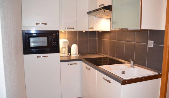 100m from shops, 1st floor, view mountain, balcony, tv, ski locker, 40m², Les Menuires