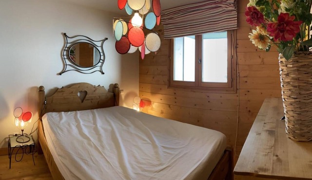 100m from ski slopes, 1st floor, view panoramic, balcony, parking, tv, ski locker, 59m², Les Saisies