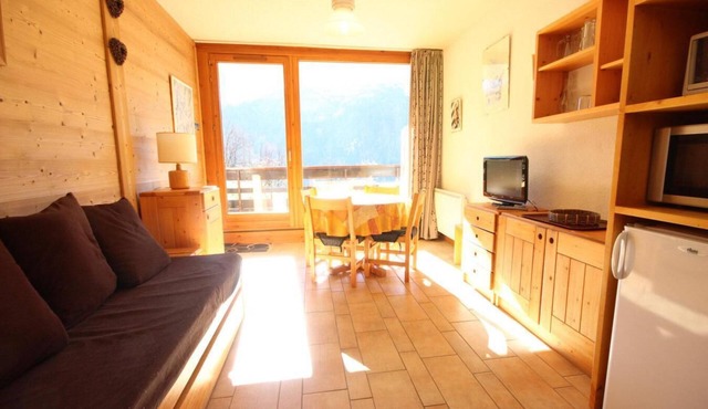 100m from ski slopes, 2nd floor, balcony, tv, ski locker, 23m², Peisey-Vallandry