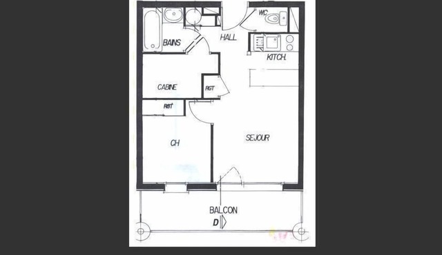 10m from ski slopes, 1st floor, balcony, tv, ski locker, 34m², Les Menuires