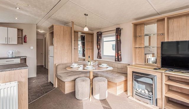 12ft-wide quality caravan with one double and two twin.