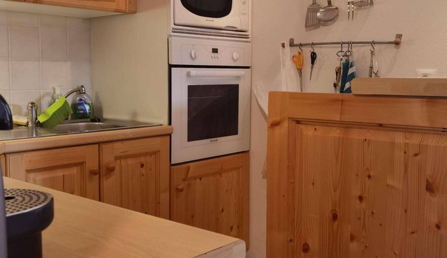 130m from ski slopes, 3rd floor, view ski slopes, balcony, tv, ski locker, 80m², La Joue du Loup