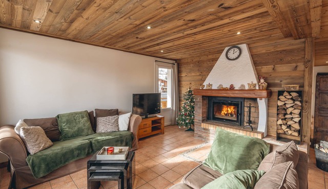130m² apartment at the foot of the slopes - fireplace - private 2-car garage