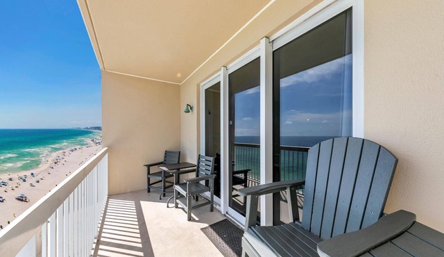 🌊 15th Floor Gulf Front-Beach Front Pools-Covered Parking-1BR Seychelles 1504🌊