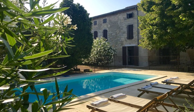 17th century character house in village center with swimming pool