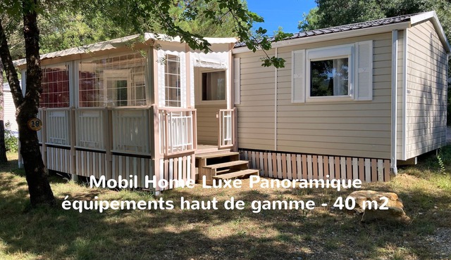 18 Mobil Home Luxe Panoramique calme nature 4personnes