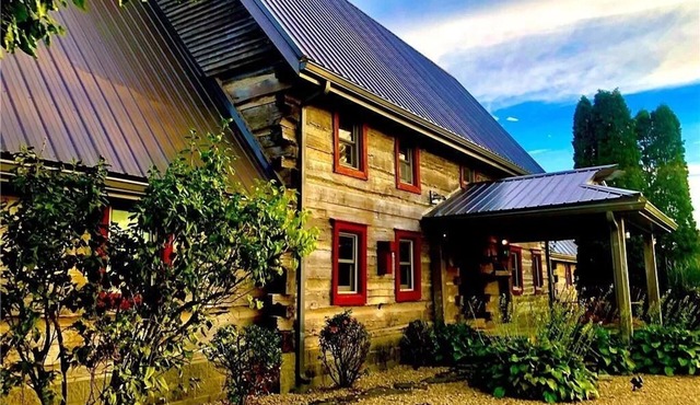 ⁕1866 Antique Hand Hewn 3 Story Log Cabin⁕