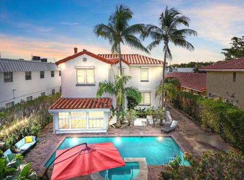 1926 Mediterranean Home with Heated Pool Sleeps 12