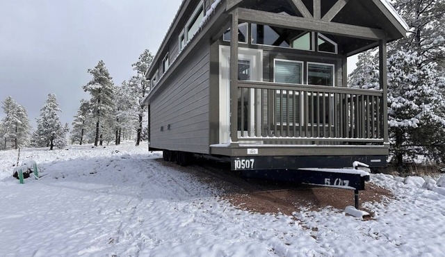 1B Cozy chalet with 1 bedroom, AC, WiFi and forest view with patio in Williams