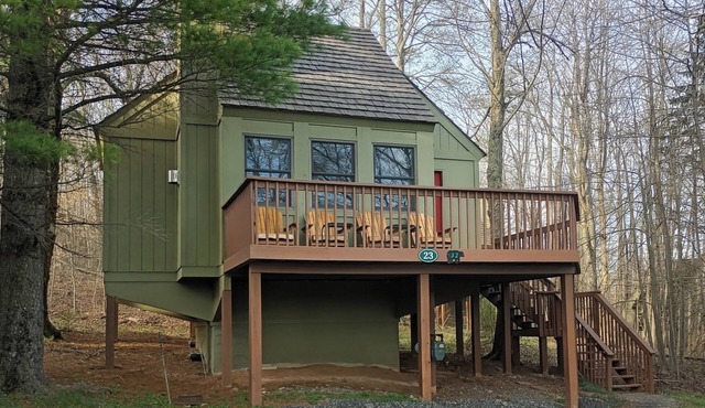 1BR Cabin Plus Loft For 2 Great Views Overlooking Pond And Field