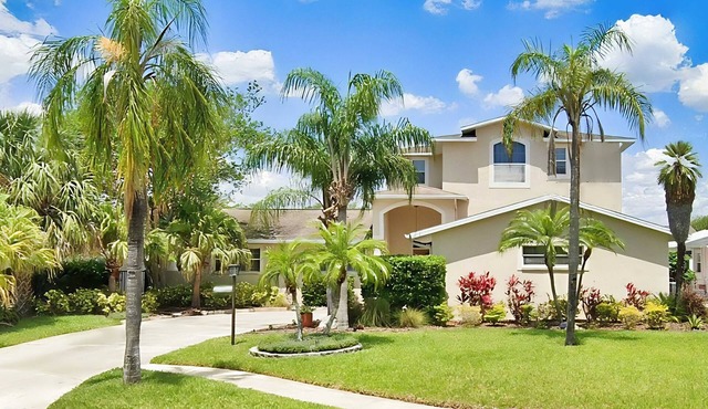 2 657 sq ft upscale canal home with pool dock and stunning main suite dog friendly