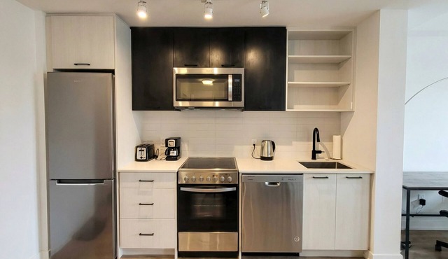 2 Bed Modern Sunny Condo Great Location + Gym!