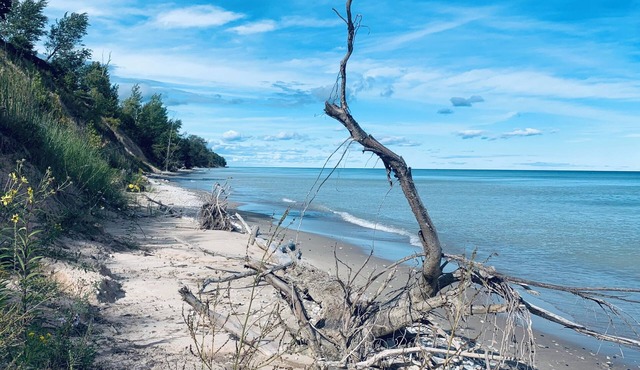 2-bedroom cabin by Lake Michigan with beach access