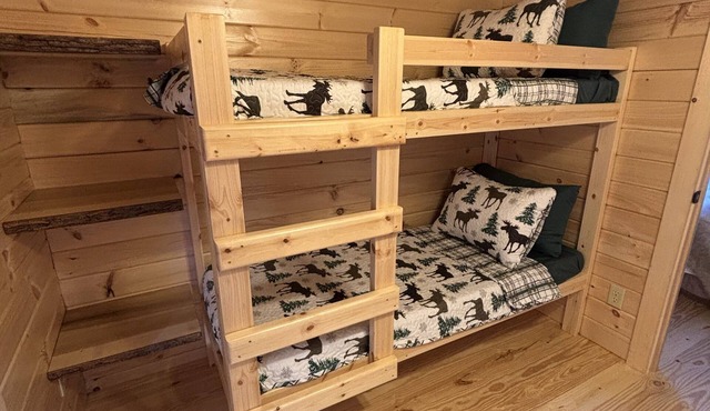 2-bedroom cabin in Warrens with AC. Access to ATV and snowmobile trails.