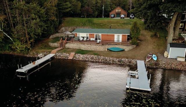 2-bedroom modern lake cottage steps off the water just 1.5 hrs from Minneapolis.