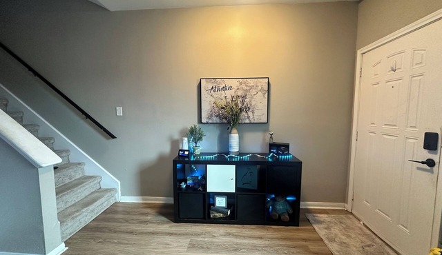 2-bedroom townhome walking distance to NRG. 2 community pools w/2 car garage.
