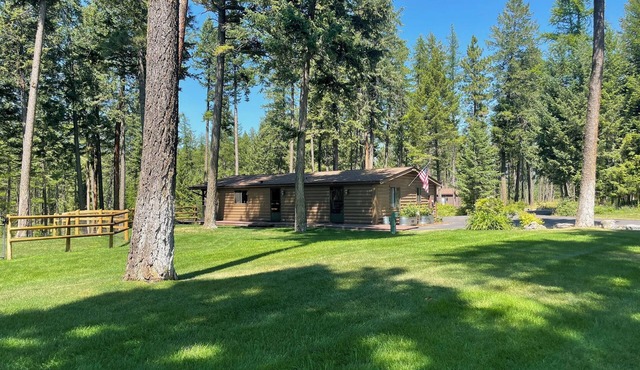 2 bedrooms, 2 bath cabin in the Alpine forest with views of flathead lake.