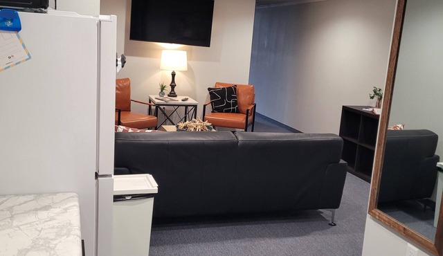 2 bedrooms with queen beds. This suite is on the 2nd floor and does require a guest to use steps.