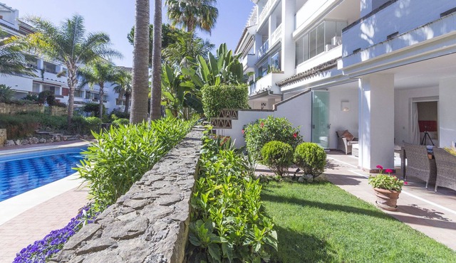 2 beds ground garden floor apartment at Las Canas Beach in Marbella golden Mile