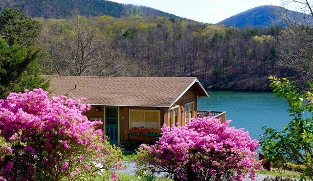 2 BR charming lakefront cabin with magnificent views of Smith Mountain