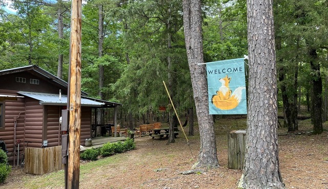 2 furnished cabins on unique fenced property close to Wolf Pen and Fourche Mt