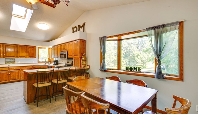 2 Mi to Cedar Lake: Quiet Home w/Fire Pit + Deck