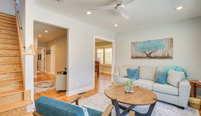 2 Mi to Northwestern: Updated Home w/Game Room!