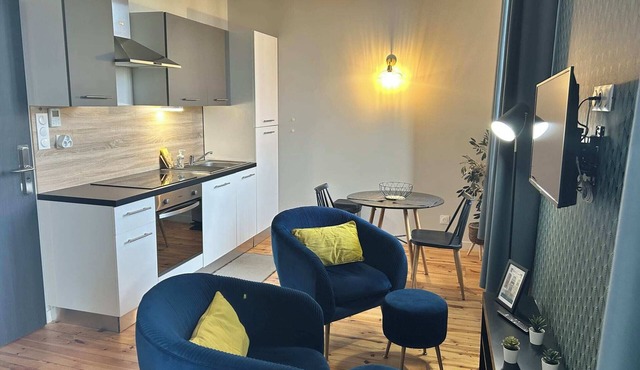 2-person air-conditioned 1-bedroom apartment near Aïga Resort Puy de Pariou 200