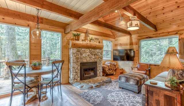 2-story mountain cabin with loft and fireplace, deck, streaming, washer/dryer