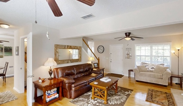 2-story riverfront home with great views, wraparound decks, dock, kayaks & canoe