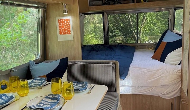 2007 Safari Edition Airstream on the Pecos River at Field Trip NM