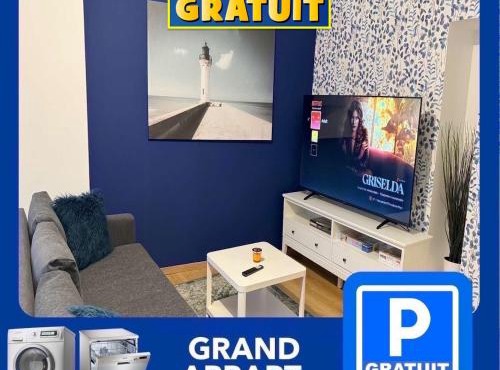 24 CHIC & COSY GRAND APPART 88m2 PARKING GRATUIT HYPERCENTRE NETFLIX