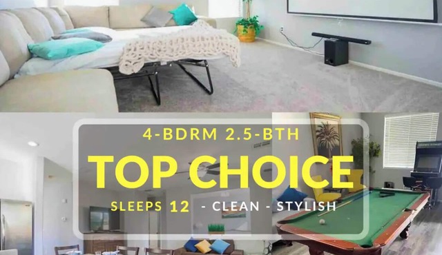 🎁2400sf🏠4BR/3BR🛀6beds🛌,15min Downtown/Strip,Home Theater,Games,BBQ and moree!