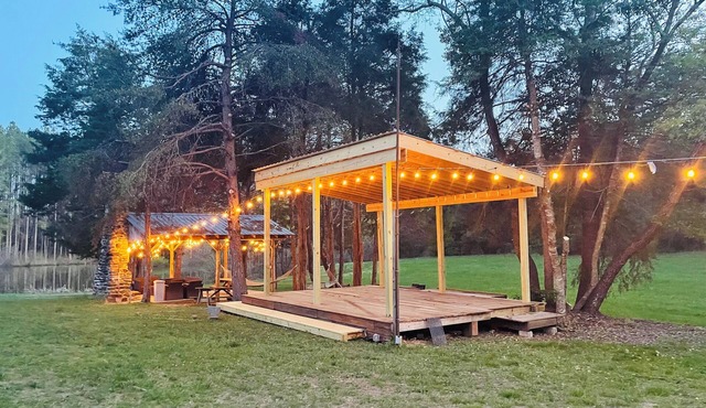 25-acre Cabin Retreat with a Private Pond perfect for group parties/campouts.