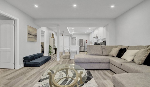 2BR Basement Suite with Fireplace & Central A/C