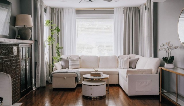 2BR Sleeps7 Coffee Station Backyard w/Grill