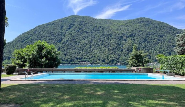 3-bedroom condo with pool on the Lugano lake
