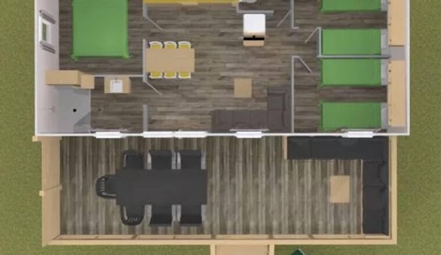 3-bedroom mobile home 5* air-conditioned campsite, lagoon view!